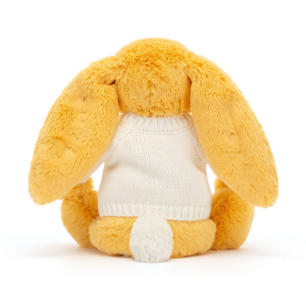 Bashful Sunshine Bunny with Personalised Cream Jumper