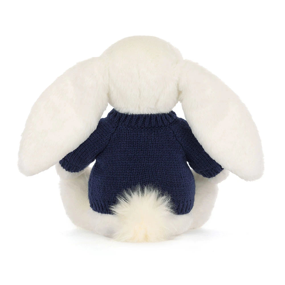 Bashful Luxe Bunny Luna with Personalized Navy Jumper