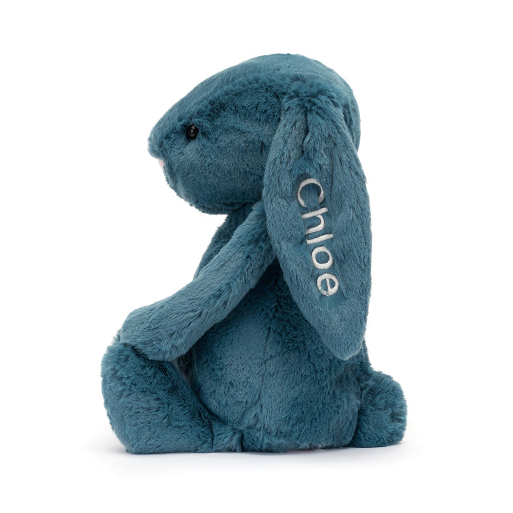Personalised Bashful Mineral Blue Bunny Medium